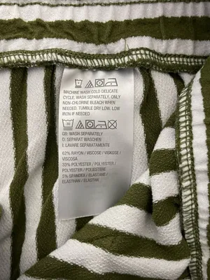 AnyBody Olive Green & White Vertical Stripe Straight Leg Pants thumbnail 5