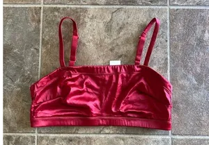 Aerie Satin Stretch Bandeau Sundried Size Small thumbnail 5