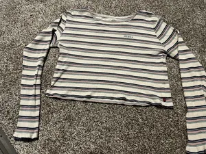 Dickies stripped long sleeve crop top  thumbnail 1