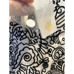 Tory Burch White and Black Embroidered Long Sleeve Top Size thumbnail 3