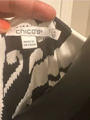 NWT Chico’s Black White Abstract Print Sleeveless Maxi Dress Size 4 thumbnail 4