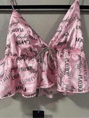 NWT Playboy Satin Babydoll Tank & Shortie Pajama Set thumbnail 4