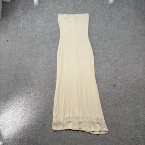 Windsor Strapless Cream Ribbed Bodycon Midi Dress thumbnail 3