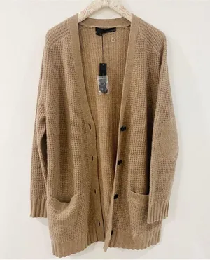 360 Cashmere wool and cashmere waffle knitted grandpa cardigan NEW thumbnail 1
