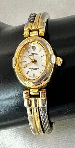 Boca Classics genuine diamond quartz watch Gold thumbnail 1