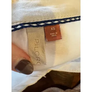Anthropologie Pilcro‎ Henley Popover Shirt Women XS White Long Sleeve Preppy thumbnail 11