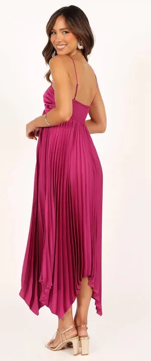 Petal & Pup Midi Dress Pleated Pink (Vikki Dress) thumbnail 2