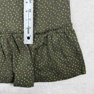 Boden Womens Olive Green Gold Polka Dot Cotton Ruffle Hem Dress US 8L J0341 thumbnail 5