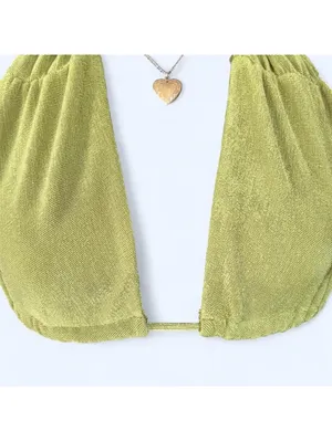 princess polly y2k fairycore grunge olive green halter top size xs 💚 thumbnail 2