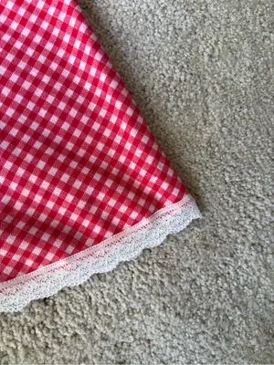 Princess Polly red and white red check gingham boho lace midi skirt size US 10 thumbnail 5