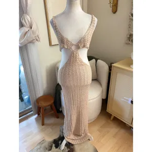 Cult Gaia Tyra Crochet Dress‎ In Beige Cut Out Size Small thumbnail 4