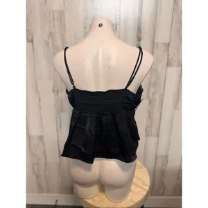 No Boundaries Y2K Black Lace Trim Cami Top XXL | Flowy Sheer Spaghetti Strap Coquette Tank thumbnail 3