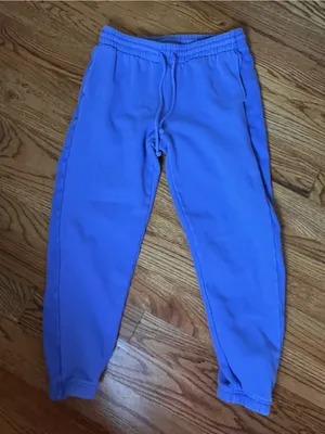 Aritzia TNA Bright Periwinkle Blue Jogger Sweatpants Boyfriend Fleece thumbnail 6