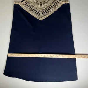 Lilly Pulitzer Pearl Soft Shift Dress Size 6 Navy Gold Metallic Classic Preppy thumbnail 12
