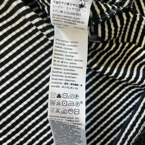 Levi’s Black White Stripe Ribbed Button Front Long Sleeve Women’s Large Top Y2K thumbnail 14