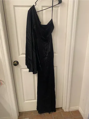 Michael Costello X Revolve Kamaria Gown Black One-Shoulder Cutout Maxi Dress thumbnail 11