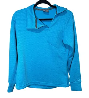 Salomon Asymmetrical‎ Zip Motomesh Pullover Blue Size Medium thumbnail 1