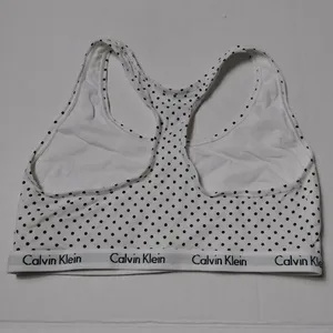 Calvin Klein White & Black Polka Dot Racerback Bra thumbnail 5