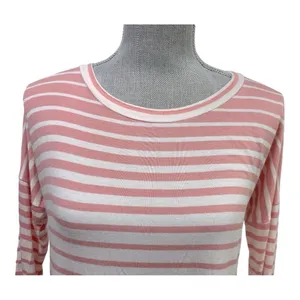 Pinkblush Pink White Striped Lace Hem Tunic Top Size Small 3/4 Sleeve thumbnail 6