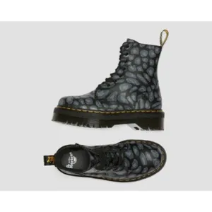 Dr Martens Jadon Black Distorted Leopard Backhand Platform Boots Size US 8 EU 39 thumbnail 11