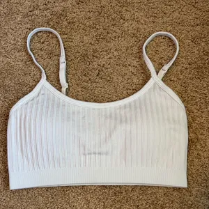 Aerie White Ribbed Bralette Size Medium thumbnail 1