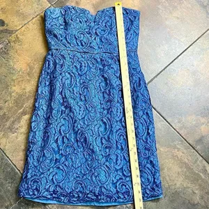 J. Crew Blue Lace Strapless Sweetheart Mini Dress 6 thumbnail 7
