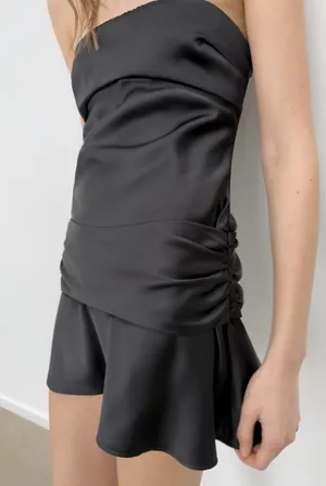 BNWT Zara Black Satin Effect Scarf Dress thumbnail 8