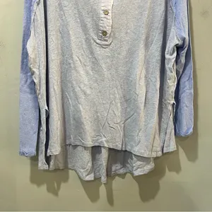 We the Free boho top blue moon combo Size‎ Small Henley New Long Sleeve thumbnail 5