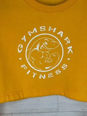NWOT Gymshark Legacy Fitness Cropped Yellow Crewneck Sweatshirt Size Medium thumbnail 3