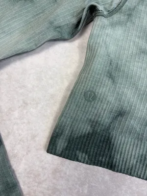 Lululemon Green Tie Dye Crop Long Sleeve Size 6 thumbnail 3