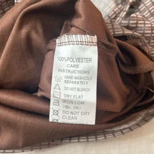 Motel Rocks 🔥5/$25 sale🔥 Brown and Neutral Plaid Pattern with Cutouts and Sheer Sleeve thumbnail 10