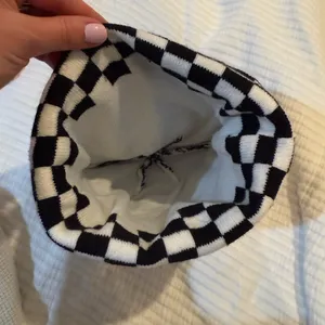 Princess Polly Checkered Black and White Beanie thumbnail 3