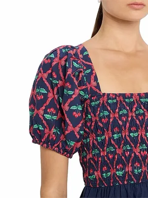 Damson Madder Allegra Puff Sleeve Blouse in Cherry Pie‎ Size 12 thumbnail 2