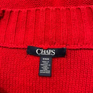 Ralph Lauren Chaps Sweater Women Red Chunky Cable Knit Fisherman Ribbed top M thumbnail 6