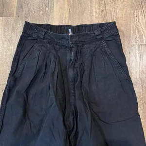 NWT Free People Lotta Love Linen Trouser Wide Leg Black Pants SIZE 2 thumbnail 5