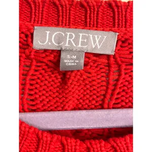 J. Crew Cotton blend cableknit side-slit crewneck sweater, style:Bm401, size s/m thumbnail 3
