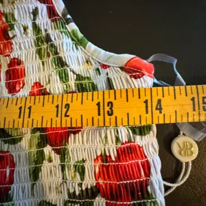 NWT Bums & Roses Maxi Dress M Cherry Print Smocked Bamboo Viscose Tiered Garden thumbnail 7