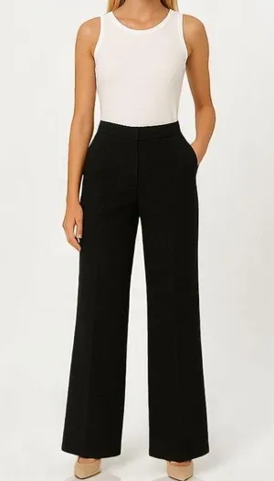 CACHE Vintage 90s Black Wide Leg Dress Pant Trouser Slacks thumbnail 9