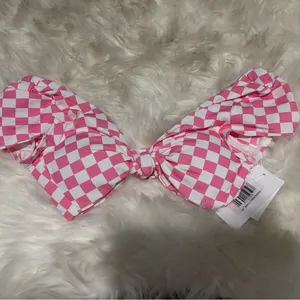 Dippin Daisy’s Pink Gingham Bikini Top with Cap Sleeves thumbnail 3
