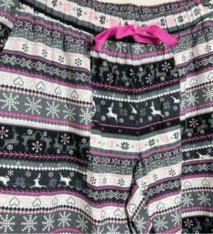 Joyspun Flannel Pajama Bottoms Multiprint Women’s Size Medium gray Pink NEW thumbnail 2