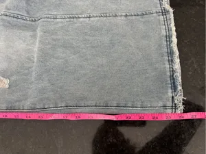 Rosa Clothing Southern Country Distressed Washed Cropped Wide Leg Overalls L thumbnail 2