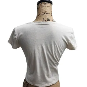 Hollister Thrilling Fear Graphic Crop T-Shirt White‎ Cotton M thumbnail 2