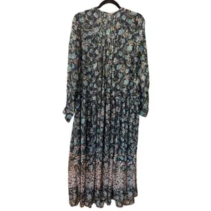 Free People NWT $168 See It Through OVERSIZED S Floral Maxi Dress Blue Twilight thumbnail 2