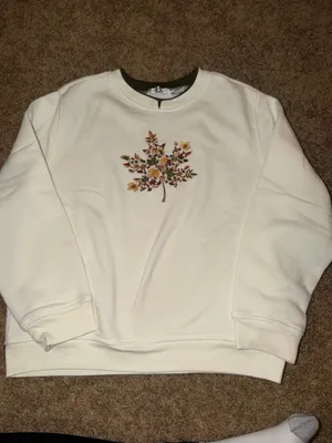 Hastings & Smith embroidered fall sweatshirt 🍂 White Size L thumbnail 3