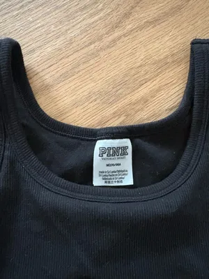 PINK - Victoria's Secret Black tank with shelf bra thumbnail 2