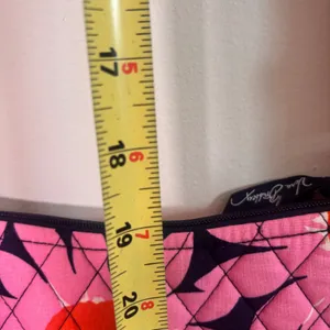 Vera Bradley Purse Crossbody‎ Blue Pink Floral Quilted Zip thumbnail 7