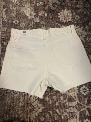 Just Black White High-Rise Denim Shorts - JBD thumbnail 5