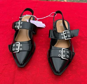 Size 8 Peyton Double Buckle black Slingback Flats by wild fable‎ alt thumbnail 1