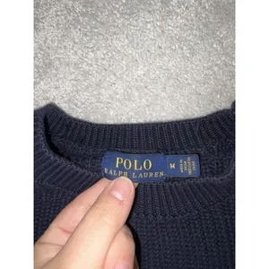 womens polo ralph lauren sweater tie sleeves navy chucky‎ knit pima cotton thumbnail 3