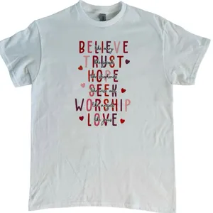 Believe, Trust, Hope… Women’s White Medium T-Shirt Short Sleeve thumbnail 2